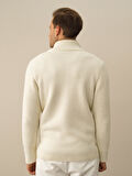 Xint Ekru Doğal Yün Dokulu Regular Fit Hırka