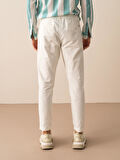 Beyaz Regular Fit Keten Pantolon