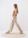 female Vizon Regular Fit Keten Yelek