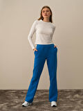 Xint Mavi Pamuk Dokulu Regular Fit Sweat Pantolon