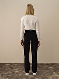 Xint Siyah Pamuk Dokulu Oversize Sweat Pantolon