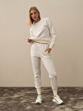 Xint Kırık Beyaz Pamuk Dokulu Regular Fit Sweat Pantolon