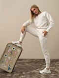 Xint Kırık Beyaz Pamuk Dokulu Regular Fit Sweat Pantolon