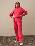 Xint Pembe Pamuk Dokulu Oversize Sweat Pantolon