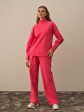 Xint Pembe Pamuk Dokulu Oversize Sweatshirt