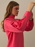 Xint Pembe Pamuk Dokulu Oversize Sweatshirt