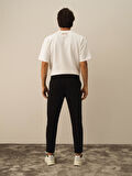 Xint Siyah Pamuk Dokulu Slim Fit Sweat Pantolon