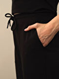Xint Siyah Pamuk Dokulu Regular Fit Sweat Pantolon