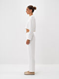Xint Ekru Esnek Dokulu Regular Fit Sweat Pantolon