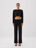 Xint Siyah Esnek Dokulu Regular Fit Bluz