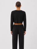 Xint Siyah Esnek Dokulu Regular Fit Bluz
