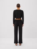 Xint Siyah Esnek Dokulu Regular Fit Bluz