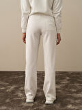 Xint Kırık Beyaz Pamuk Dokulu Regular Fit Sweat Pantolon