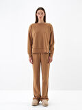 Xint Camel Pamuk Dokulu Regular Fit Sweat Pantolon