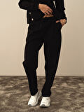 Xint Siyah Pamuk Dokulu Regular Fit Sweat Pantolon