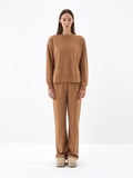 Xint Camel Pamuk Dokulu Oversize Sweatshirt