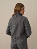 Xint Koyu Gri Pamuk Dokulu Oversize Sweatshirt
