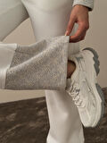 Xint Kırık Beyaz Pamuk Dokulu Regular Fit Sweat Pantolon