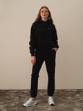 Xint Siyah Pamuk Dokulu Oversize Sweatshirt