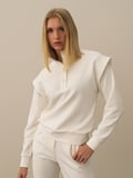 Xint Ekru Pamuk Dokulu Regular Fit Sweatshirt