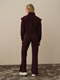 Xint Bordo Pamuk Dokulu Regular Fit Sweat Pantolon