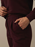 Xint Bordo Pamuk Dokulu Regular Fit Sweat Pantolon