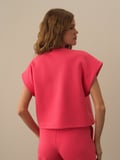 Xint Pembe Pamuk Dokulu Oversize Sweatshirt