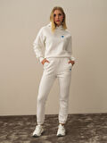 Xint Kırık Beyaz Pamuk Dokulu Regular Fit Sweat Pantolon