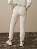 Xint Kırık Beyaz Pamuk Dokulu Regular Fit Sweat Pantolon