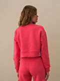 Xint Pembe Pamuk Dokulu Oversize Sweatshirt