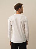 Xint Kırık Beyaz Modal Dokulu Slim Fit Uzun Kollu Tişört