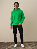 Xint Yeşil Pamuk Dokulu Regular Fit Sweatshirt