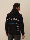Xint Siyah Pamuk Dokulu Regular Fit Sweatshirt