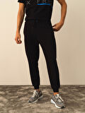 Xint Siyah Pamuk Dokulu Regular Fit Sweat Pantolon