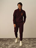 Xint Bordo Pamuk Dokulu Regular Fit Sweat Pantolon