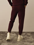 Xint Bordo Pamuk Dokulu Regular Fit Sweat Pantolon