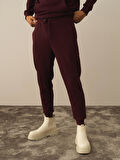 Xint Bordo Pamuk Dokulu Regular Fit Sweat Pantolon
