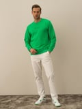 Xint Yeşil Pamuk Dokulu Regular Fit Sweatshirt