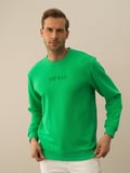 Xint Yeşil Pamuk Dokulu Regular Fit Sweatshirt