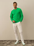 Xint Yeşil Pamuk Dokulu Regular Fit Sweatshirt