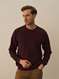 Xint Bordo Pamuk Dokulu Regular Fit Sweatshirt