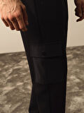 Xint Siyah Pamuk Dokulu Regular Fit Sweat Pantolon