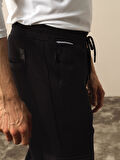Xint Siyah Pamuk Dokulu Regular Fit Sweat Pantolon