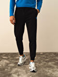 Xint Siyah Pamuk Dokulu Regular Fit Sweat Pantolon