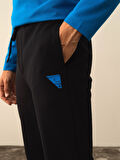 Xint Siyah Pamuk Dokulu Regular Fit Sweat Pantolon