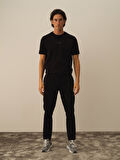 Xint Siyah Pamuk Dokulu Regular Fit Sweat Pantolon