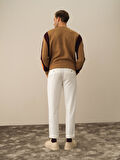 Xint Ekru Pamuk Dokulu Slim Fit Jogger Pantolon