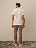Xint Ekru Pamuk Dokulu Regular Fit Tişört
