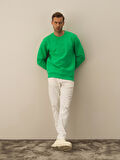 Xint Yeşil Pamuk Dokulu Regular Fit Sweatshirt