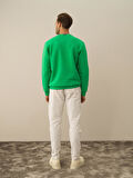 Xint Yeşil Pamuk Dokulu Regular Fit Sweatshirt